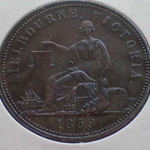 Australia Penny 1858 Hide & de Carle