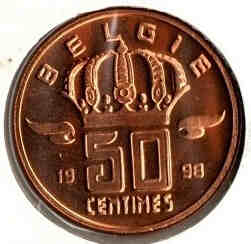 Belgium 50 Centimes 1998 Belgie