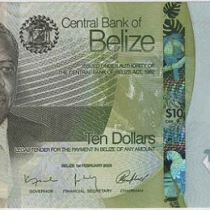 Belize 10 Dollars 2025