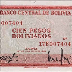 Bolivia 100 Pesos 1962