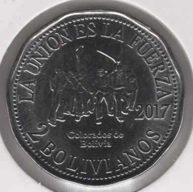 Bolívia 2 Bolivianos 2017 Colorados