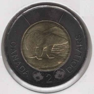 Canada 2 Dollars 2022 black background