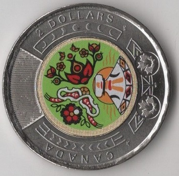 Canada 2 Dollars 2023 National Indigenous Day (Colored)