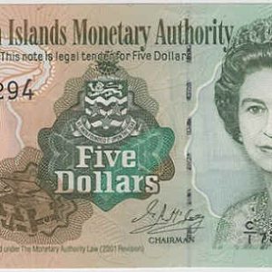 Cayman Islands 5 Dollars 2001