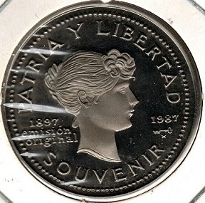 C!ba 1 Peso 1987 Souvenir