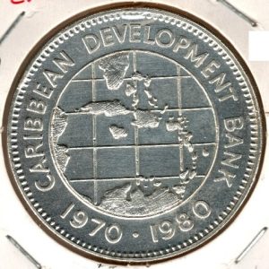 Eastern Caribbean 10 Dollares 1980