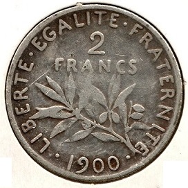 France 2 Francs 1900