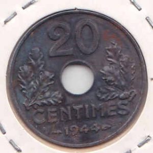 France 20 Centimes 1944 Iron