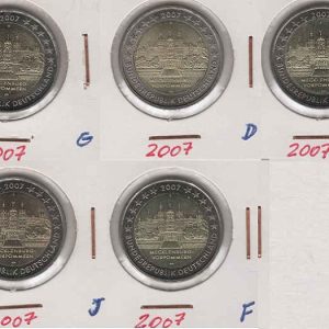 Germany 2 Euro 2007 Mecklenburg-Vorpommern (Set 5 coins)
