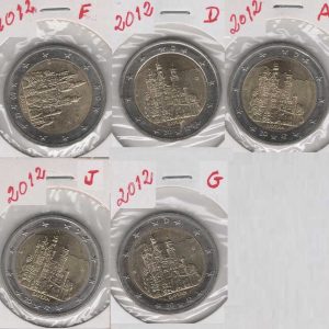 Germany 2 Euro 2012 Bayern (Set 5 coins)