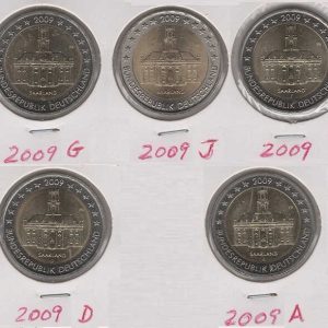 Germany 2 Euro 2009 - Saarland (Set 5 coins)
