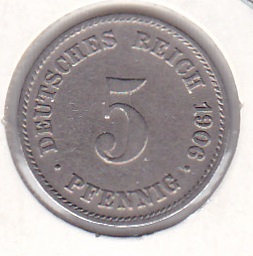 Germany 5 Pfening 1906 J