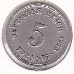 Germany 5 Pfening 1913 A