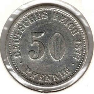 Germany 50 Pfennig 1877 J