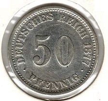 Germany 50 Pfennig 1877 J