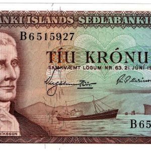 Iceland 10 Kronor 1957