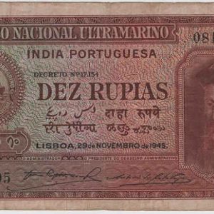 India 10 Rupees 1945