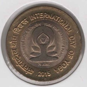 India 10 Rupees 2015 Yoga
