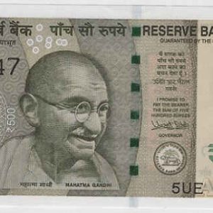 India 500 Rupees 2018