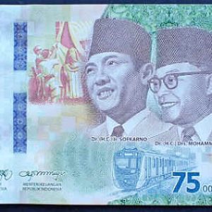 Indonésia 75000 Rupias 2020