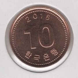 South Korea 10 Won 2016