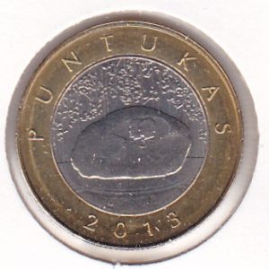 Lithuania 2 Litai 2013 - Puntukas Stone