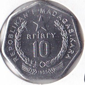 Madagascar 10 Ariary 1999