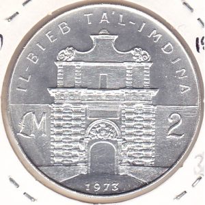 Malta 2 Pounds 1973