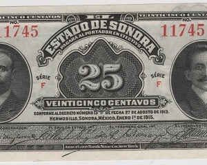 Mexico 25 Pesos 1915 - Sonora State