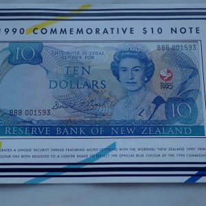 New Zealand 10 Dollars 1990 Waitangi Treaty