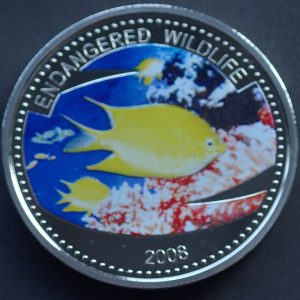 Palau 1 Dollar 2008 Yellow Fish