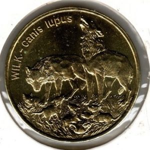 Poland 2 Zlote 1999 Wolf