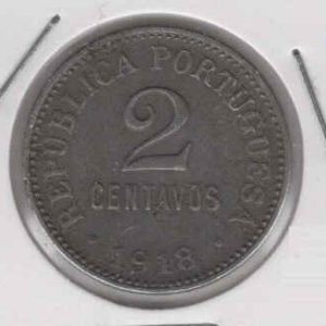 Portugal 2 Centavos 1918 Iron Coin