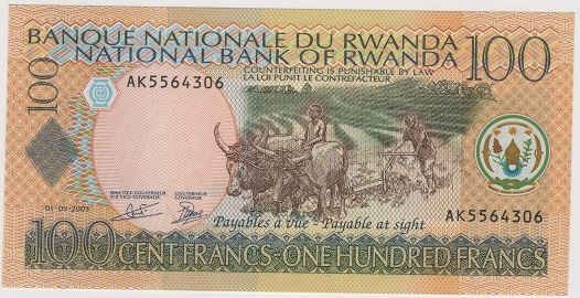 Rwanda 100 Francs 2003
