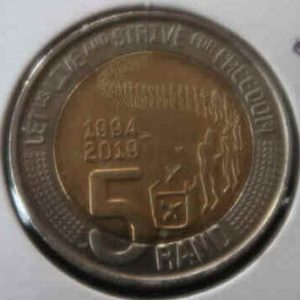 South Africa 5 Rands 2019 25 Years of Constitutional Democracy