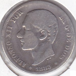 Spain 2 Pesetas 1883 (83)