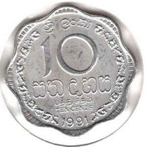 Sri Lanka 10 Cents 1991