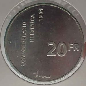 Switzerland 20 Francs 2021 700 years of Confederation