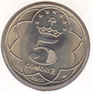 Tajikistan 5 Somoni 2001