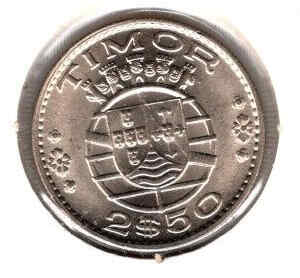 Timor 2 Escudos e 50 Fifty Centavos 1970