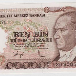 Turkey 5000 Lira 1990