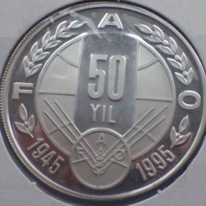Turkey 50000 Lira 1995 - Proof