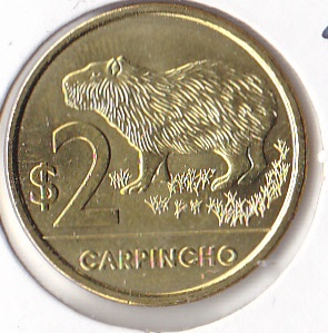 Uruguay 2 Pesos 2012 Carpincho
