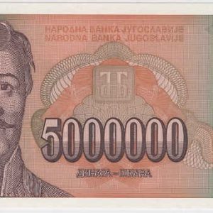 Yugoslavia 5.000.000 Dinara 1993