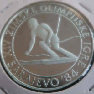 Yugoslavia 500 Dinars 1984 Ski Slalom Olympics Sarajevo84