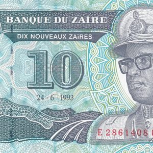 Zaire 10 Novos Zaires 1993
