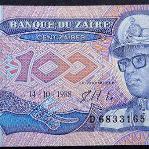 Zaire 100 Zaires 1988