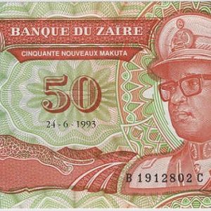 Zaire 50 Novas Makuta 1993