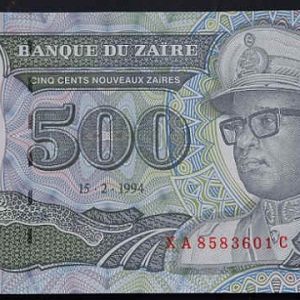 Zaire 500 New Zaires 1994