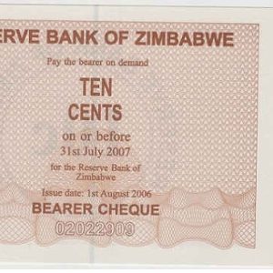 Zimbabwe 10 Cents 2007